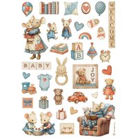 Motiv-Strohseide "Baby - Accessories" von Stamperia