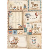 Motiv-Strohseide "Baby - Cards" Motiv-Strohseide "Baby - Cards" von Stamperia