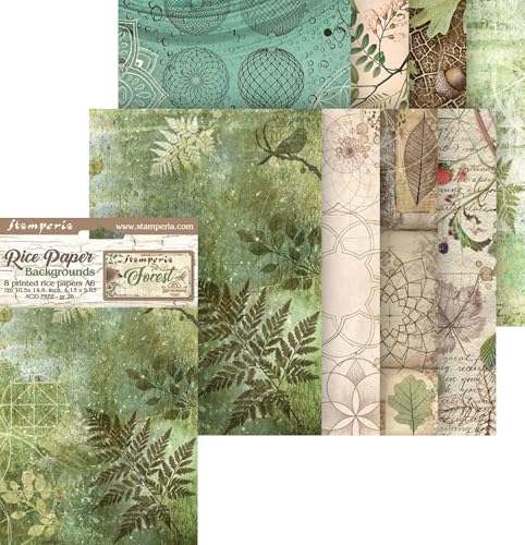 Motiv-Strohseide Backgrounds "Forest" von Stamperia