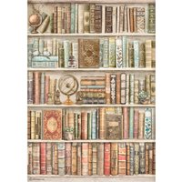 Motiv-Strohseide "Bücherregal" Motiv-Strohseide "Bücherregal" von Stamperia