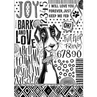 Motiv-Strohseide "Furry Friends - Dog Black and White" von Stamperia