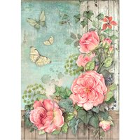 Motiv-Strohseide "House of Roses - Flower Corner" Motiv-Strohseide "House of Roses - Flower Corner" von Stamperia