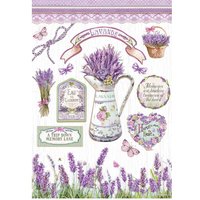 Motiv-Strohseide "Provence" von Violett
