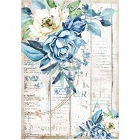 Motiv-Strohseide "Romantic Blue" Motiv-Strohseide "Romantic Blue" von Stamperia