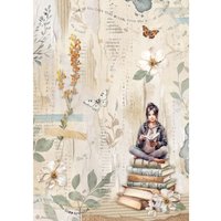 Motiv-Strohseide "Secret Diary - Books" von Stamperia