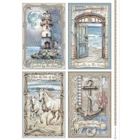 Motiv-Strohseide "Silent Sea - Cards" Motiv-Strohseide "Silent Sea - Cards" von Stamperia