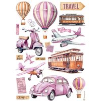 Motiv-Strohseide "Travel" von Stamperia