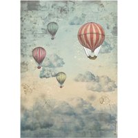Motiv-Strohseide "Voyages Fantastiques - Air Balloons" Motiv-Strohseide "Voyages Fantastiques - Air Balloons" von Stamperia