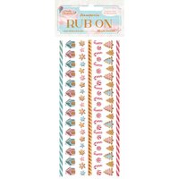 Rub On Transferfolie "Candy Christmas" - Stripes von Stamperia