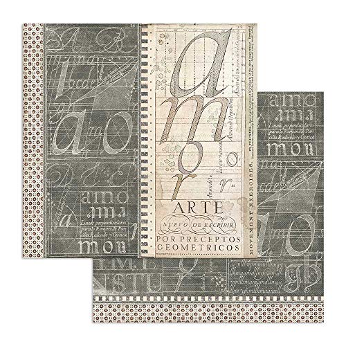 STAMPERIA INTERNATIONAL, KFT SBB744 Scrapbooking Papier zweiseitig Calligraphy Buch, 31.5cmX30.5cm von Stamperia