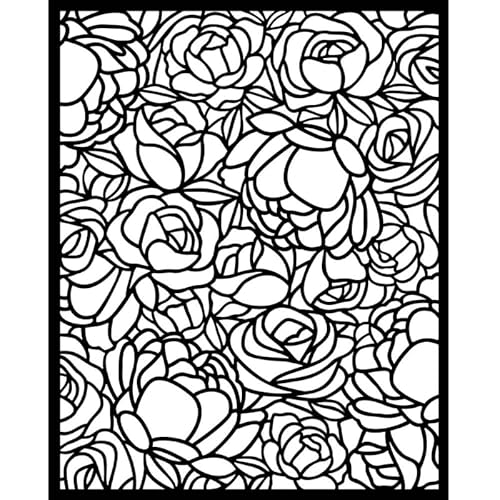 STAMPERIA INTERNATIONAL, KFT Thick stencil cm 20X25 - Romance Forever rose pattern von Stamperia
