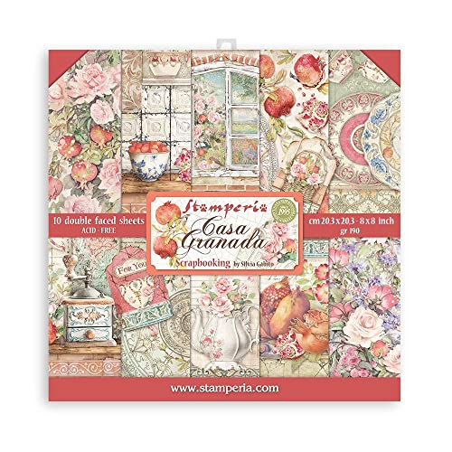 STAMPERIA INTL, KFT (3PL) Casa Granada Scrapbooking Pad 20x20, SBBS50, Multicolor, C1 von Stamperia
