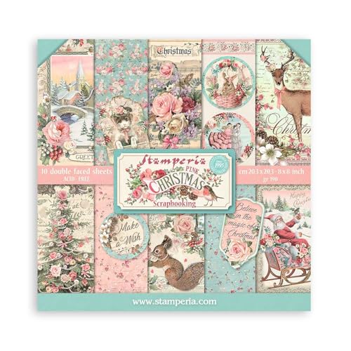 STAMPERIA INTL SBBS16, Rosa Stamperia Mini-Block, Weihnachten, Papier, 20,3 x 20,3 x 0,7 cm STAMPERIA INTL SBBS16, Rosa Stamperia Mini-Block, Weihnachten, Papier, 20,3 x 20,3 x 0,7 cm von Stamperia
