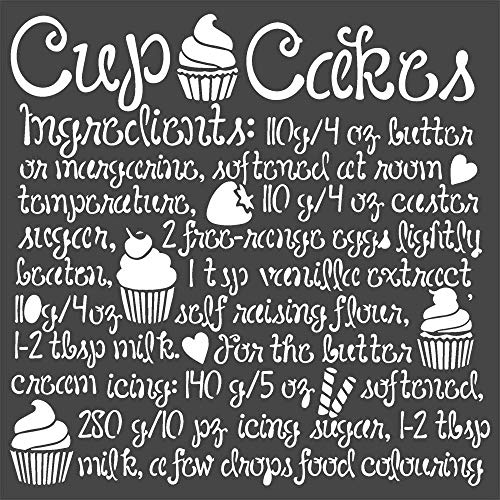 STAMPERIA KSTDQ60 18X18CM Thick Stencil cm. 18X18, Cupcake, Sweety STAMPERIA KSTDQ60 18X18CM Thick Stencil cm. 18X18, Cupcake, Sweety von Stamperia