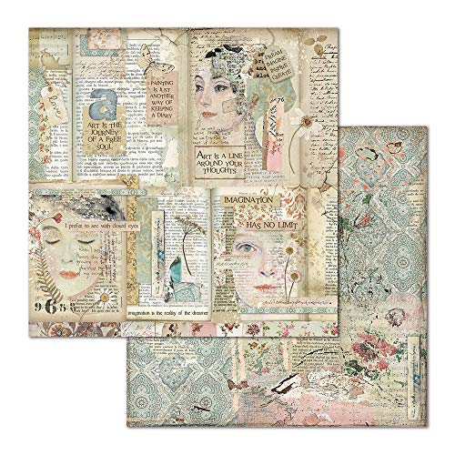 Stamperia SBB668 Doppelseitiges Papier Faces and writings, Mehrfarbig, 31,5cmX30,5cm Stamperia SBB668 Doppelseitiges Papier Faces and writings, Mehrfarbig, 31,5cmX30,5cm von Stamperia