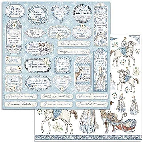 STAMPERIA SBB717 DS PAPR12 Scrapbooking Doppelseitiges Papier Tag and Frames, Mehrfarbig, 30,5x30,5 von Stamperia