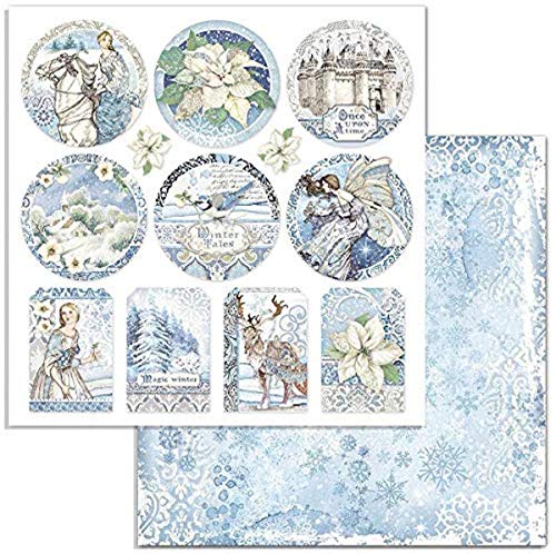 STAMPERIA SBB721 DS PAPR12 Scrapbooking Doppelseitiges Papier Frames, Mehrfarbig, 30,5x30,5 von Stamperia