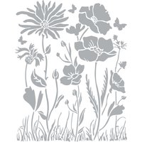 Schablone "Atelier Flower" von Grau