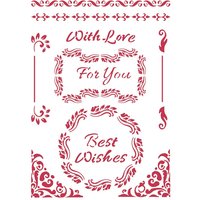 Schablone "Best Wishes" Schablone "Best Wishes" von Stamperia