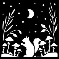 Schablone "Herbarium Silvae - Squirrel" von Stamperia