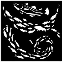 Schablone "Silent Sea - Fish" von Stamperia