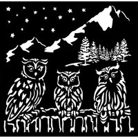 Schablone "The Owl's House - Owls" von Stamperia