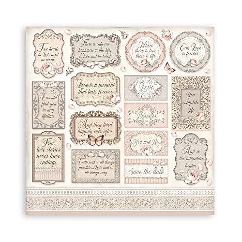 Scrapbooking Extra small Pad 10 sheets cm 15,24x15,24 (6"x6") - You and me von Stamperia