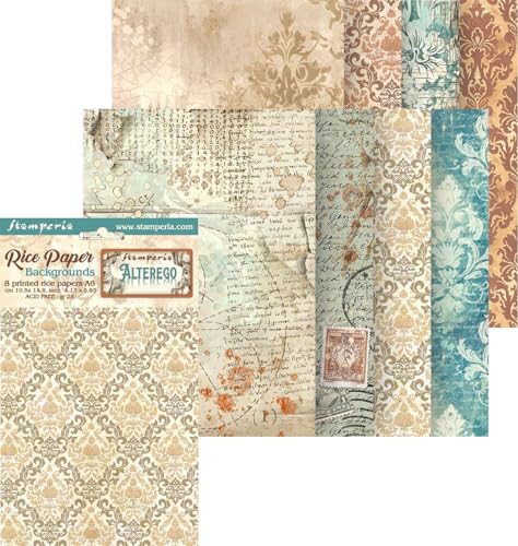 Stamperia, Alterego A6 Rice Paper Backgrounds Stamperia, Alterego A6 Rice Paper Backgrounds von Stamperia