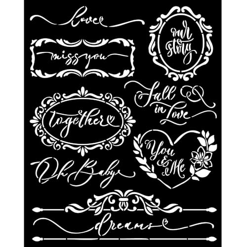 Stamperia KSTD154 20 x 25 cm Dicke Schablone Romance Forever Plates, Cremefarben Stamperia KSTD154 20 x 25 cm Dicke Schablone Romance Forever Plates, Cremefarben von Stamperia