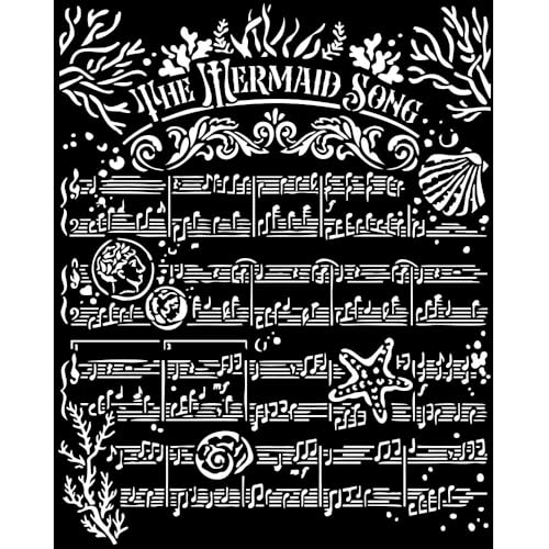 Stamperia, Songs of the Sea Thick Stencil 20x25cm The Mermaid Song von Stamperia