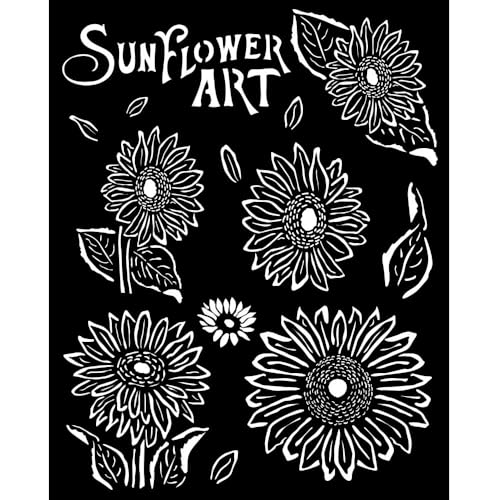Stamperia, Sunflower Art Thick Stencil 20x25cm Sunflowers von Stamperia