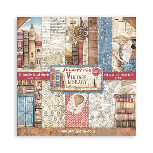 Stamperia, Vintage Library 12x12 Inch Paper Pack von Stamperia