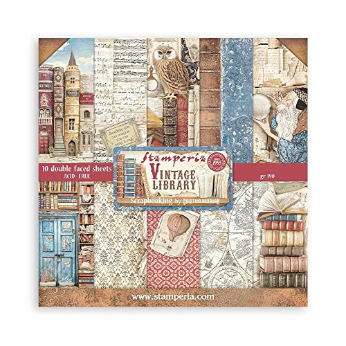 Stamperia, Vintage Library 8x8 Inch Paper Pack Stamperia, Vintage Library 8x8 Inch Paper Pack von Stamperia