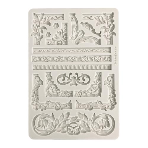 Stamperia - Big Silicon Mould A4 for Scrapbooking, Bullet Journals and More, Non-Stick Surface, Suitable for Air-Dry Clay, Resin and More, Perfect for Crafts and Gifting (Art Stories, Frames) von Stamperia