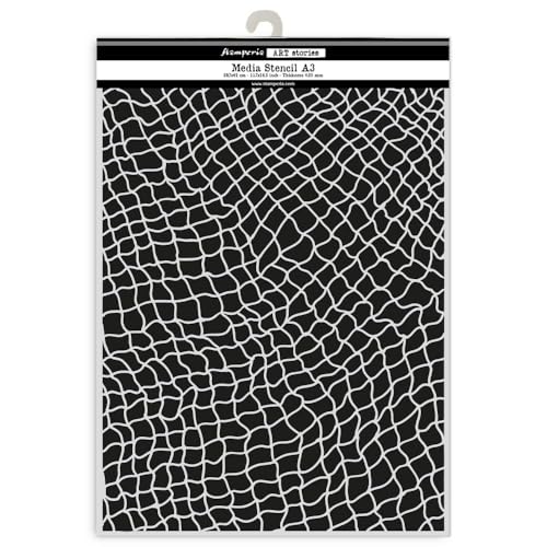 Stamperia - Big Stencil A3 for Scrapbooks, Albums, Cards, Bullet Journalling, and More, Flexible Material, Easy to Clean, Perfect for Hobbies, Crafts and Gifting (Art Stories, Fishing Net) von Stamperia