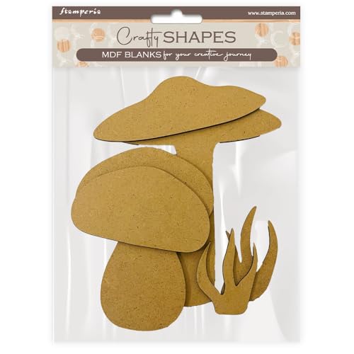 Stamperia - Crafty Shapes for Scrapbooks, Albums, Cards, Bullet Journals and More, Decorate with Papers and Paint, Perfect for Hobbies, Crafts, and Gifting (Hidden Grove, Mushrooms) von Stamperia