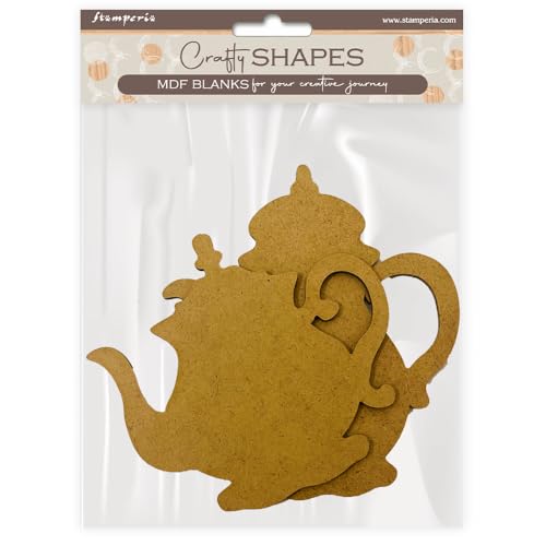 Stamperia - Crafty Shapes for Scrapbooks, Albums, Cards, Bullet Journals and More, Decorate with Papers and Paint, Perfect for Hobbies, Crafts, and Gifting (House of Roses, Tea Pot) von Stamperia