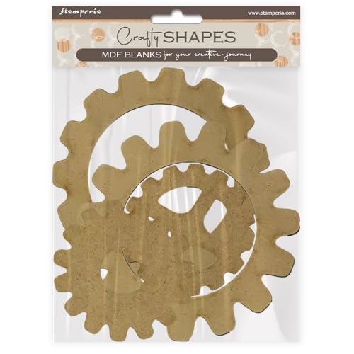 Stamperia - Crafty Shapes for Scrapbooks, Albums, Cards, Bullet Journals and More, Decorate with Papers and Paint, Perfect for Hobbies, Crafts, and Gifting (Master of Magic, Gears) von Stamperia