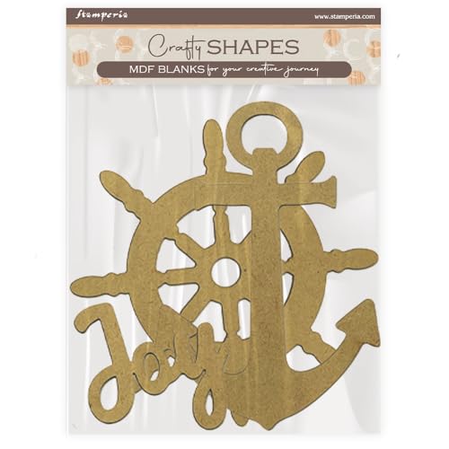 Stamperia - Crafty Shapes for Scrapbooks, Albums, Cards, Bullet Journals and More, Decorate with Papers and Paint, Perfect for Hobbies, Crafts, and Gifting (Silent Sea, Anchor and Rudder) von Stamperia