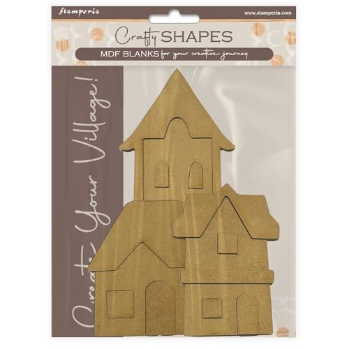Stamperia - Crafty Shapes for Scrapbooks, Albums, Cards, Bullet Journals and More, Decorate with Papers and Paint, Perfect for Hobbies, Crafts, and Gifting (Silent Sea, House Landscape) von Stamperia