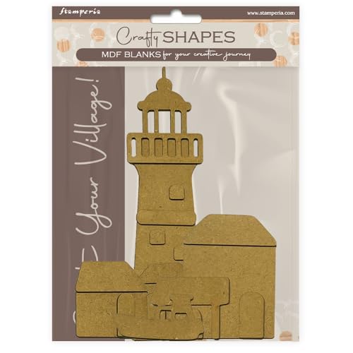 Stamperia - Crafty Shapes for Scrapbooks, Albums, Cards, Bullet Journals and More, Decorate with Papers and Paint, Perfect for Hobbies, Crafts, and Gifting (Silent Sea, Lighthouse Landscape) von Stamperia