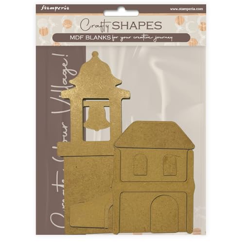 Stamperia - Crafty Shapes for Scrapbooks, Albums, Cards, Bullet Journals and More, Decorate with Papers and Paint, Perfect for Hobbies, Crafts and Gifting (Silent Sea, Bell Tower and Bridge Landscape) von Stamperia