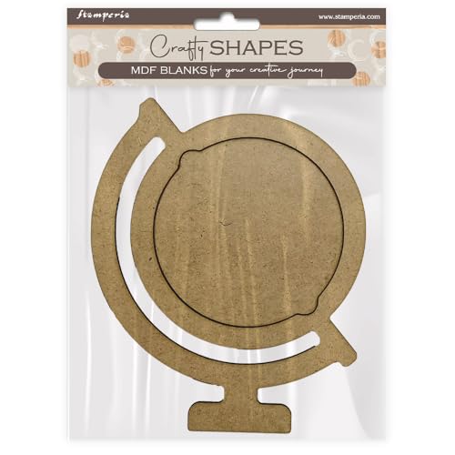 Stamperia - Crafty Shapes for Scrapbooks, Albums, Cards, and Bullet Journals, Decorate with Papers and Paint, Perfect for Hobbies, Crafts, and Gifting (Art of Travelling, Globe) (2pcs) von Stamperia