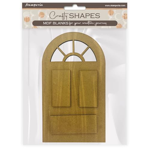Stamperia - Crafty Shapes for Scrapbooks, Albums, Cards, and Bullet Journals, Decorate with Papers and Paint, Perfect for Hobbies, Crafts, and Gifting (Golden Harmony - Door) (4pcs) von Stamperia