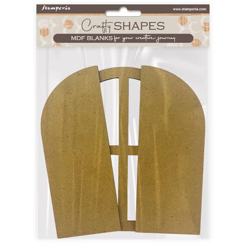 Stamperia - Crafty Shapes for Scrapbooks, Albums, Cards, and Bullet Journals, Decorate with Papers and Paint, Perfect for Hobbies, Crafts, and Gifting (Golden Harmony - Window) (3pcs) von Stamperia