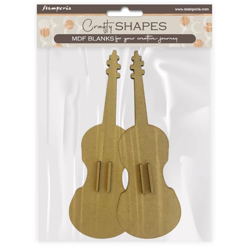 Stamperia - Crafty Shapes for Scrapbooks, Albums, Cards, and Bullet Journals, Decorate with Papers and Paint, Perfect for Hobbies, Crafts, and Gifting (Music - Violin) (3pcs) von Stamperia