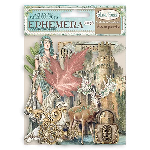 Stamperia DFLCT14 Ephemera-Magic Forest, Mehrfarbig, one bag von Stamperia