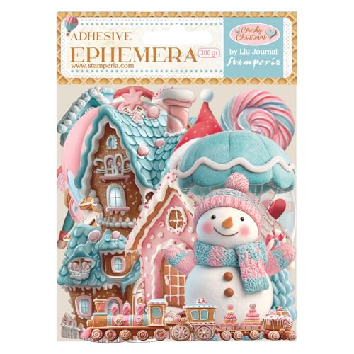 Stamperia - Ephemera for Scrapbooking, Albums, Card Making, Bullet Journalling and More, Adhesive Paper Cut Outs, Easy to Apply, Perfect for Hobbies, Crafts, and Gifting (Candy Christmas) Stamperia - Ephemera for Scrapbooking, Albums, Card Making, Bullet Journalling and More, Adhesive Paper Cut Outs, Easy to Apply, Perfect for Hobbies, Crafts, and Gifting (Candy Christmas) von Stamperia