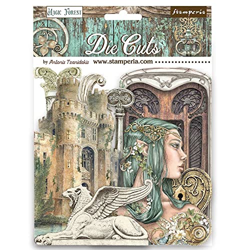 Stamperia DFLDC73 Stanzformen Magic Forest, mehrfarbig, one bag (1 Verpackung mit 6 Stücken) von Stamperia