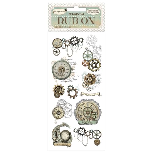 Stamperia DFLRB69 Reiben On 10,16 x 21,6 cm Voyages Fantastiques Gears, Mehrfarbig, 10.16 x 21.6 cm Stamperia DFLRB69 Reiben On 10,16 x 21,6 cm Voyages Fantastiques Gears, Mehrfarbig, 10.16 x 21.6 cm von Stamperia
